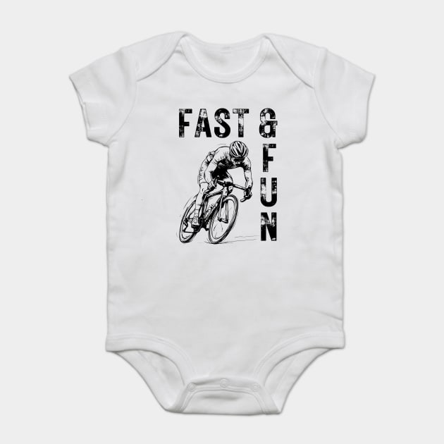 Cycling through Life - Dream of a Biker - Fast & Fun Baby Bodysuit by TuncGK